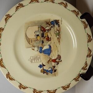Vintage  Royal doulton Barbara vernon Bunnykin large plate  Reco Trade Mark 8.5"